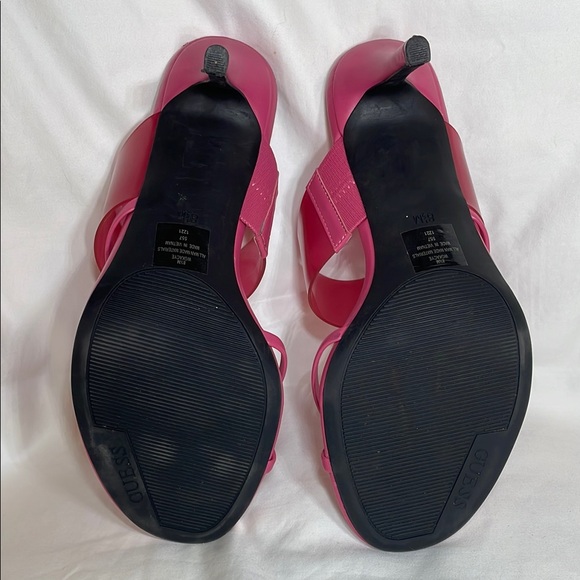 Guess Kayce Pink Stiletto Heels with Clear Straps Sandals Size 8.5 - Picture 7 of 13